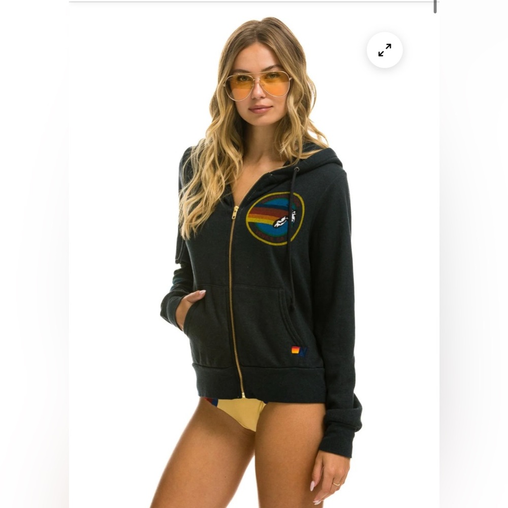 Women’s AVIATOR NATION Charcoal* Zip Up Hoodie